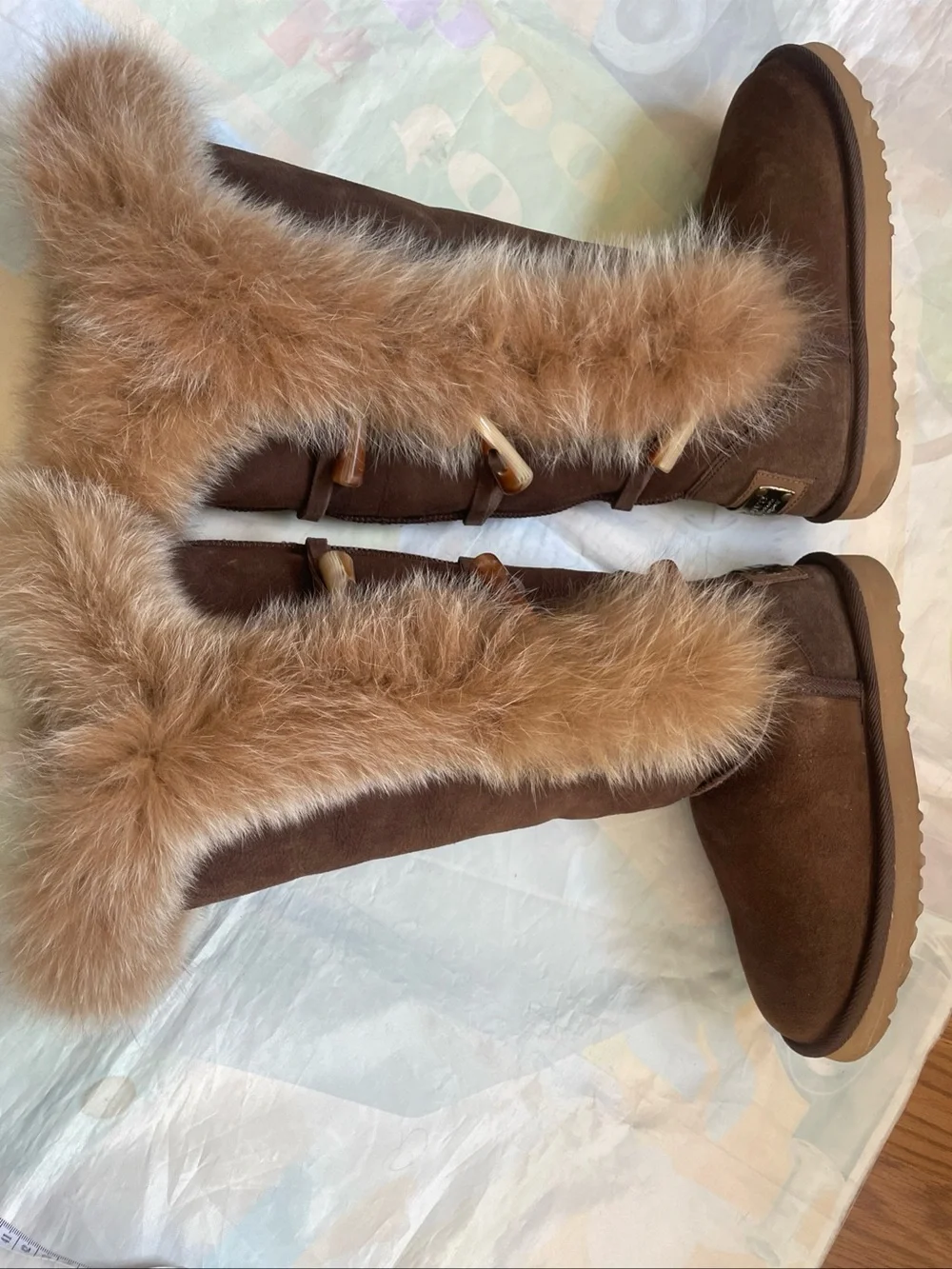 Love Collective Australia Tall Sheepskin Fur Trim Lined Boots Women’s Brown AU 5